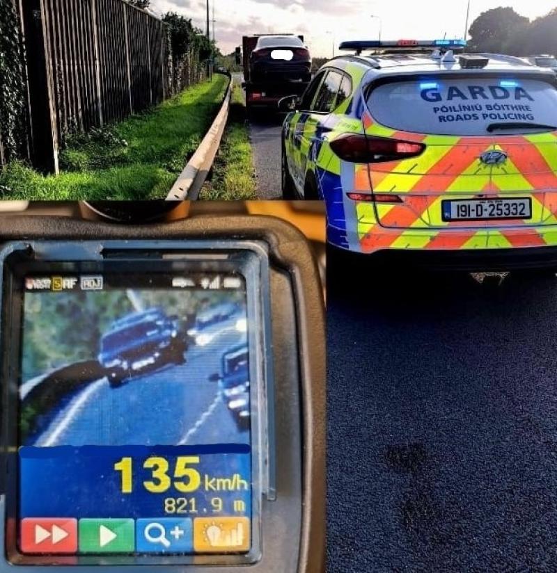 Kildare gardaí arrest disqualified motorist speeding at 135km/h in a 100km/h zone 
