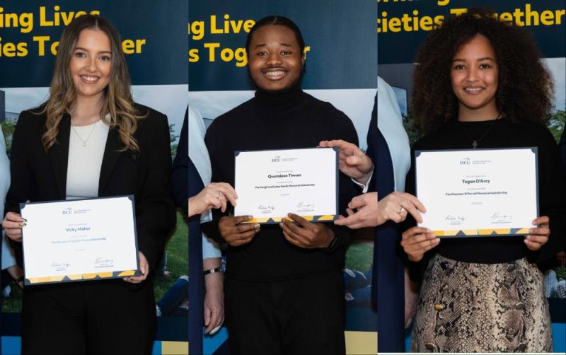 Three Kildare students receive Scholarship Awards at ceremony in DCU