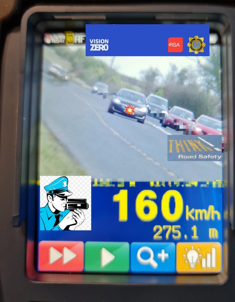 Kildare gardaí arrest driver speeding at 160kph in an 80kph zone