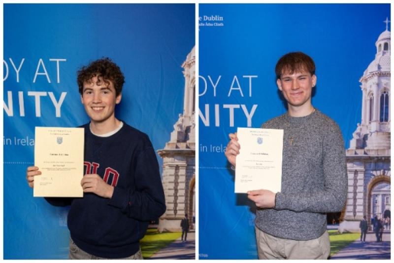 Kildare students receive awards from Trinity College Dublin 