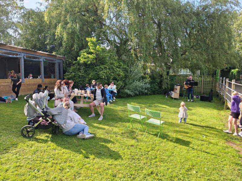 Singer Tommy Nolan entertains the crowd at Mini Mocha in Newbridge, County Kildare