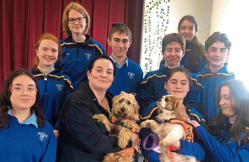Our volunteer Anna with some of the TY students in Cross and Passion College Kilcullen. 