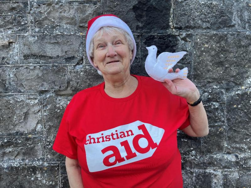 Straffan parishioner hangs 'dove of peace' for Christian Aid