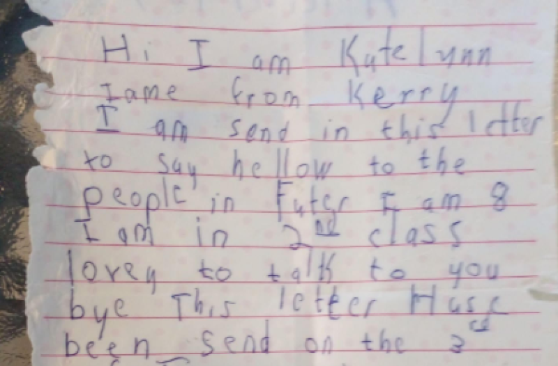 Do you know Katelynn? Message in a bottle washes up on Irish beach more than a decade later