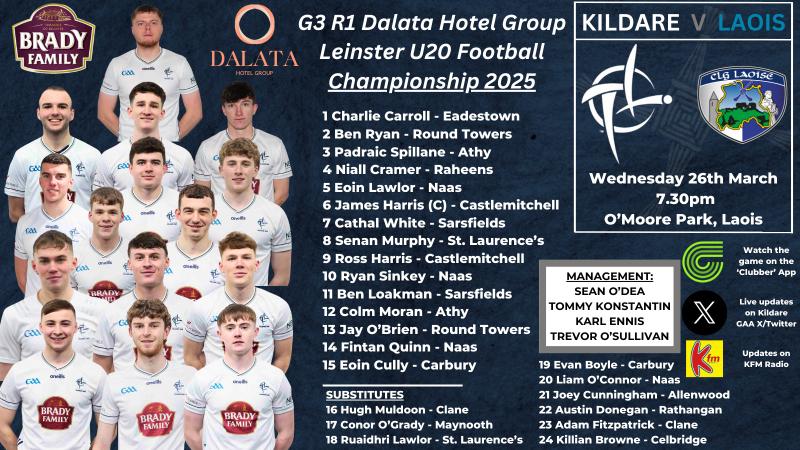 Kildare name U20 side to take on Laois