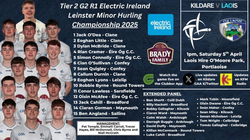 Kildare minor hurling team named