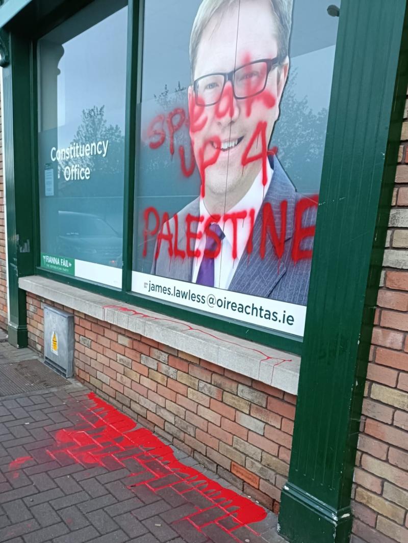 BREAKING: Constituency office of Kildare government minister and TD is targeted by activists