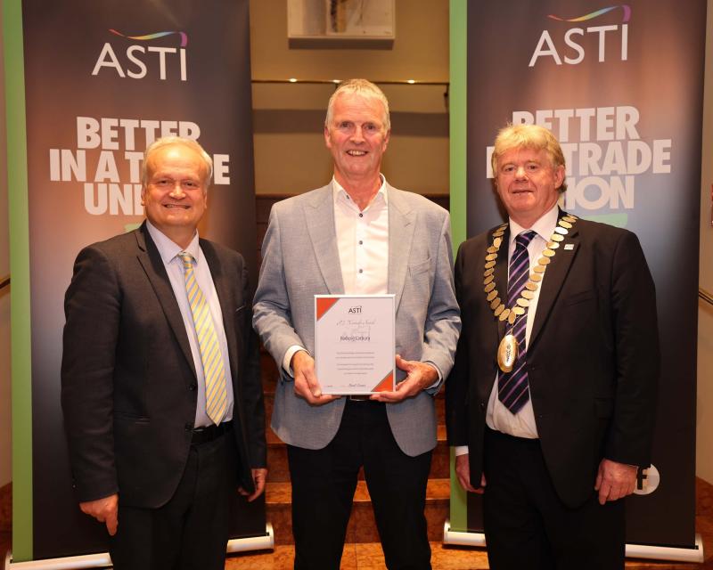 Kildare teacher receives award for valuable service to union