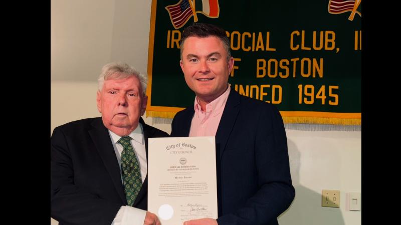 Kildare singer honoured in Boston after triumphant US tour