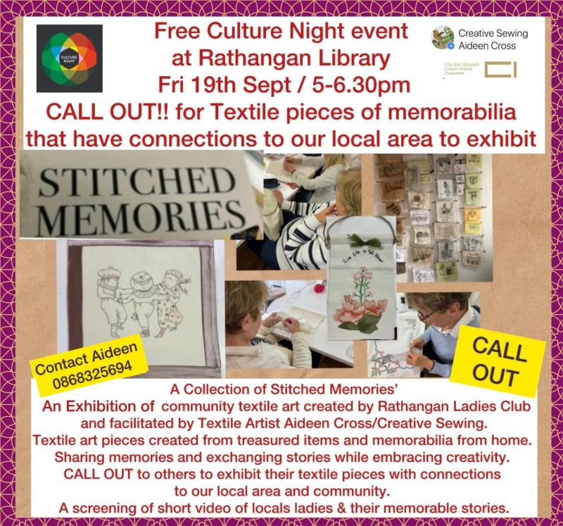 Kildare Culture Night Call Out: Do you have any textiles with a historical connection