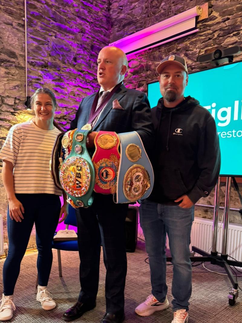 Katie Taylor visits addiction treatment centre with Kildare senator