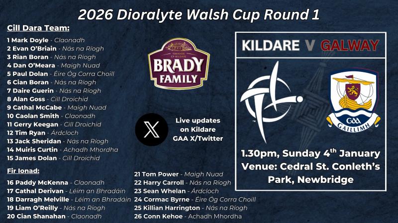 Kildare hurlers take on Galway in Walsh Cup opener