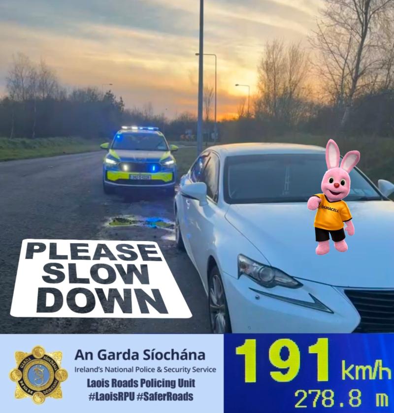 Lexus driver clocked at 191kph in Laois 