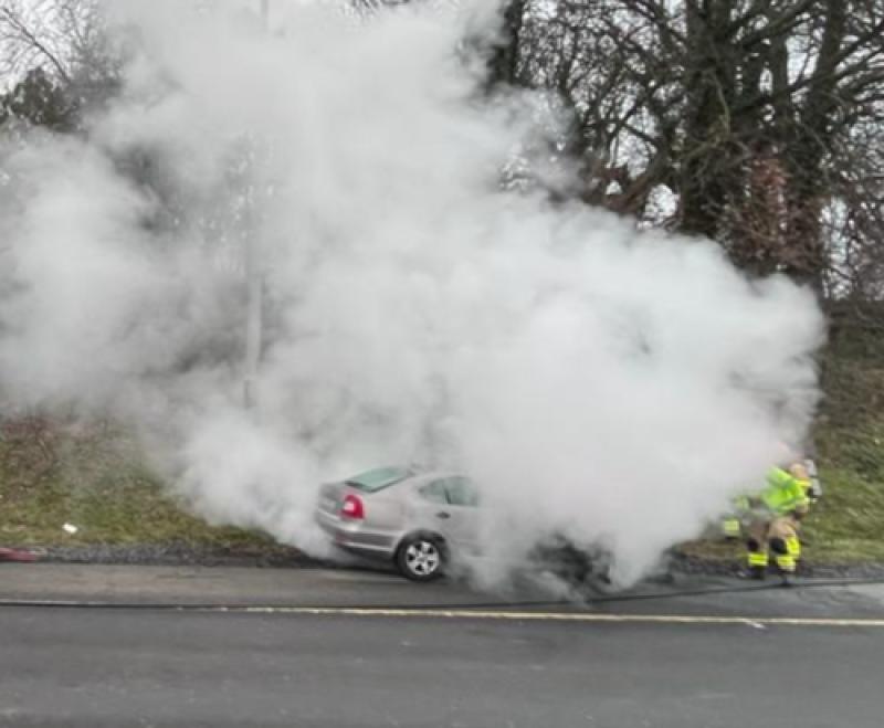 Engulfed in smoke: Firefighters extinguish blaze on the M50