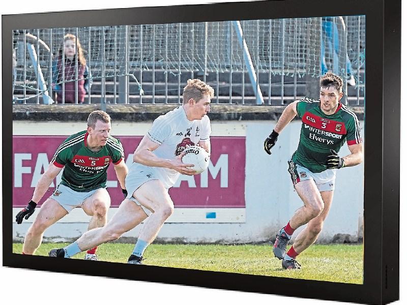 Outdoor screen in Kildare town Square for Kildare v Mayo clash