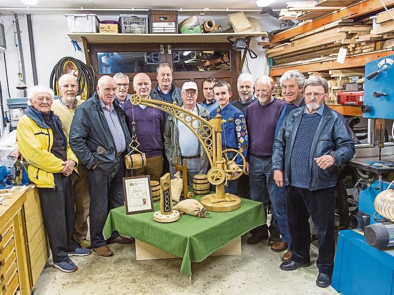 Naas canal harbour wooden crane replica to go on display