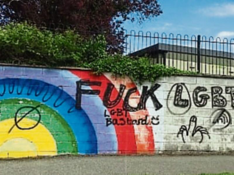 Anger as LGBT mural is defaced in Newbridge