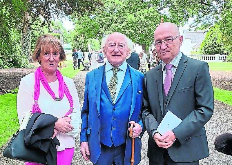 Easter Rising leader James Connolly's Kildare great-grandson meets President Michael D Higgins