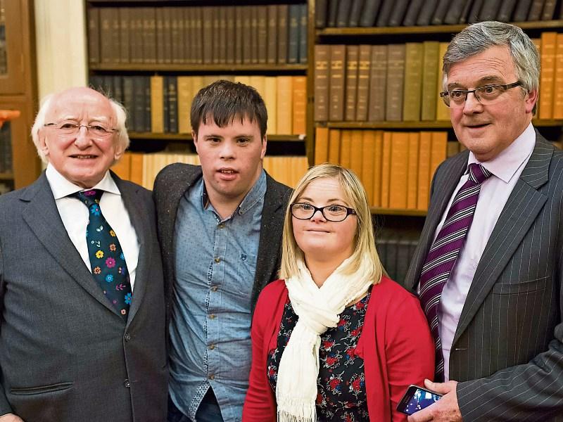 Newbridge's Amy meets Ireland's first citizen