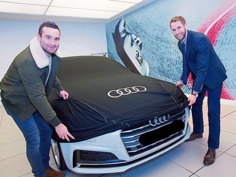 Rugby star Kearney collects his new wheels at Audi Naas