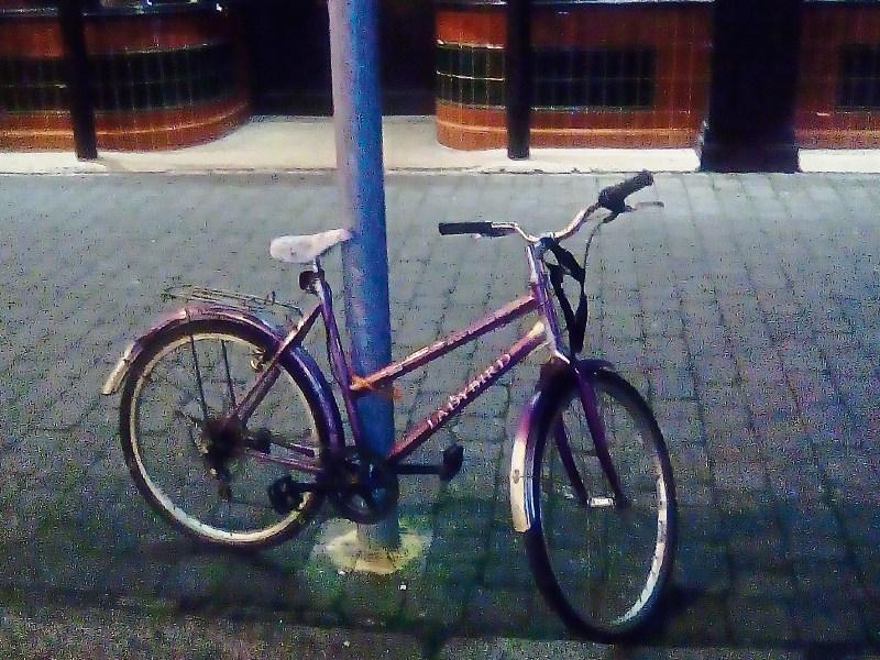 Newbridge street bike and pole, all alone and lonely, still