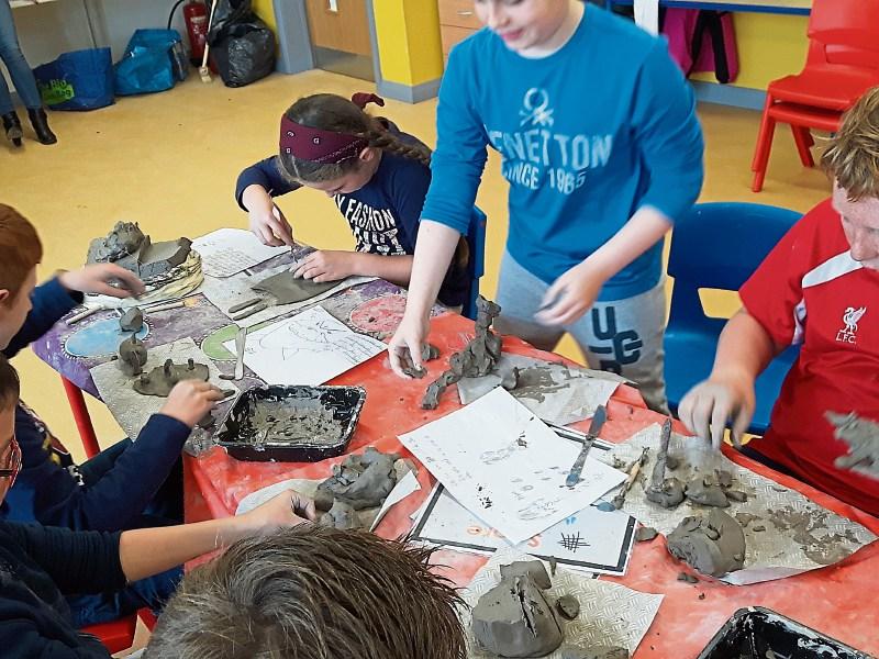 Kids sculptures on display at Kildare library