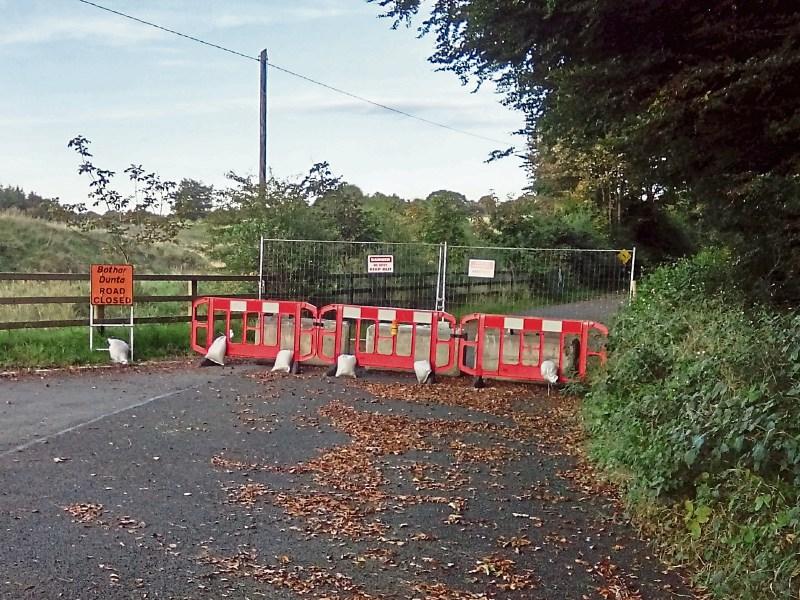 Protest taking place today on road closure at Ballymore Eustace