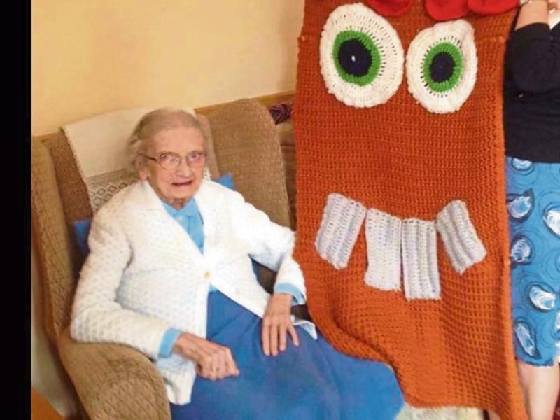 Member of Kildare Yarn Bombers one of the oldest artists to have designs showcased at Electric Picnic