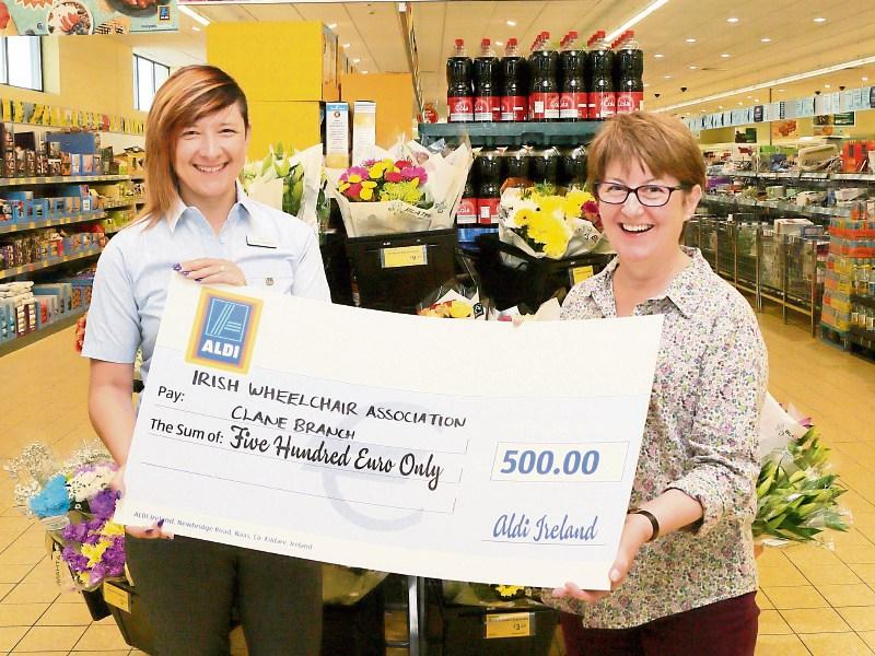 Clane wheelchair group gets Aldi donation Kildare Live