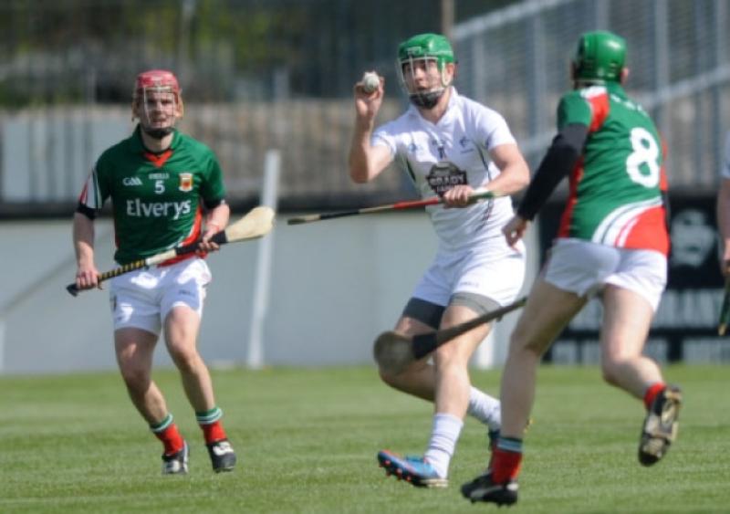 Kildare's Paul Divilly scores a point from Shane Morley and Padraig O Flynn of Mayo in the Christy Ring Cup game at St Conleth's Park, Newbridge. Picture: Adrian Melia