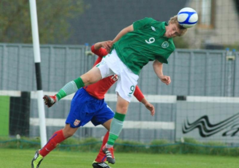 Sam Byrne in action for the Ireland U17 team against Serbia.