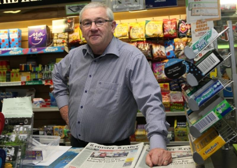 Local Leinster Leader newsagent Louis Hennessy, Kildare Town.    Photo Tony Keane.