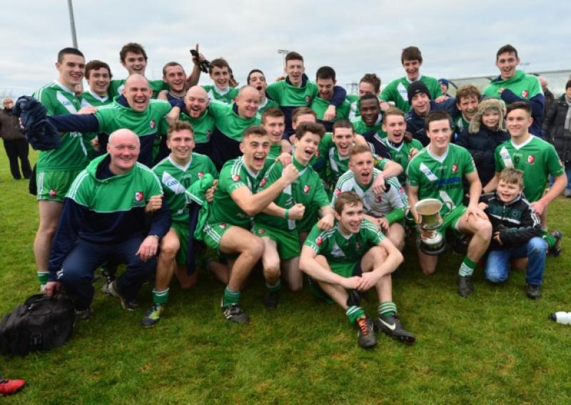 Sarsfields celebrate after defeating Balyna in the Tony Donohoe Trophies Under 21 championship final at Hawkfield.