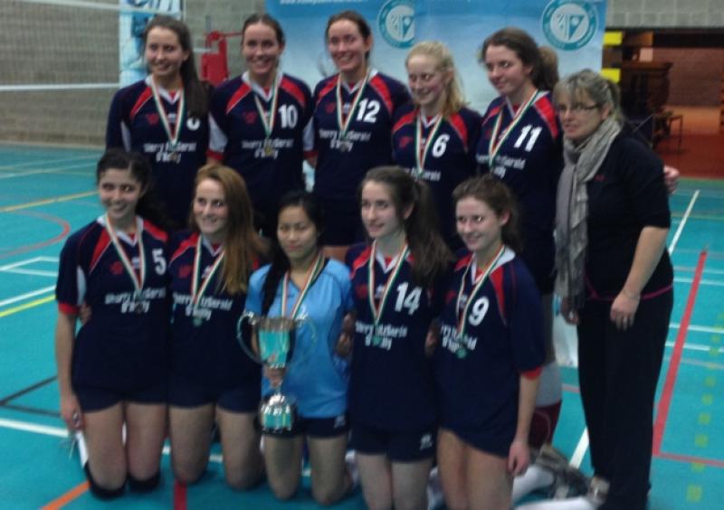 St. Mary's College Naas, volleyball team who defeated Holy Family, Newbridge, in the final of the Senior 'A' Girls School Volleyball  League final last week.