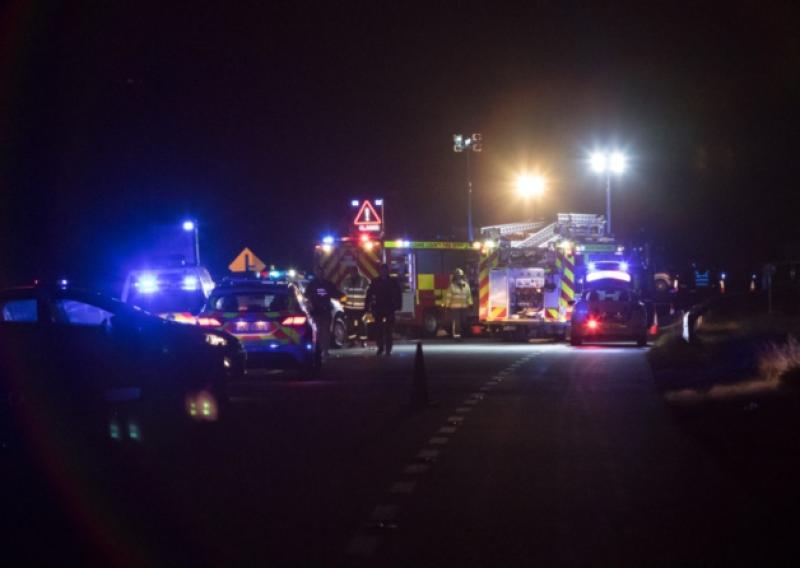 Scene of fatal accident at Burton crossroad on N78, Athy. Photo: Michael O'Rourke