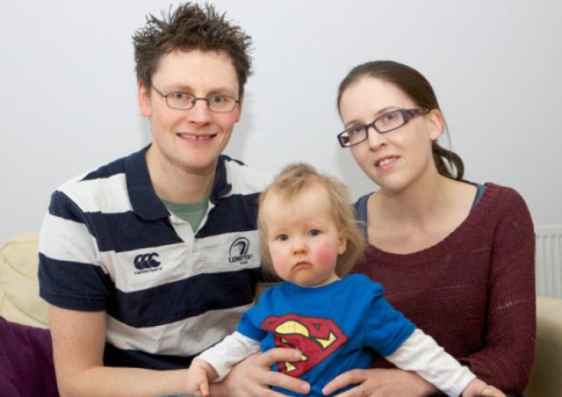 Little Henry Tierney with dad Rory and mum Emma, Maynooth. Photo Tony Keane.