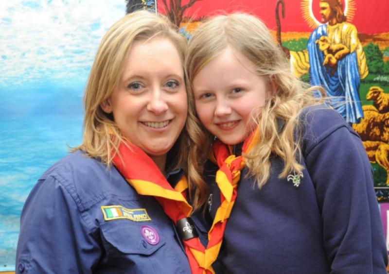25th Kildare Kildangan Scout Group Investiture. Nicola Farrell, Caitlin Muddimam.  Photo. Jimmy Fullam.