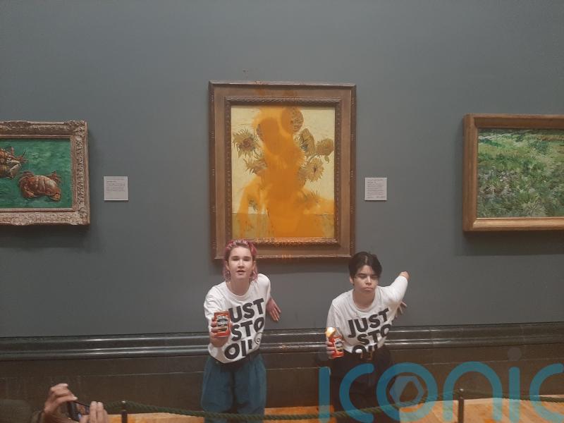 Climate protesters arrested after throwing tomato soup on Van Gogh masterpiece