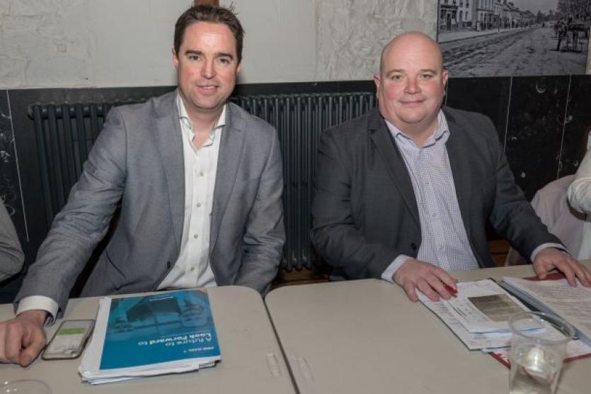 Deputy Martin Heydon (FG) with Cllr Mark Wall (Labour) at the meeting 