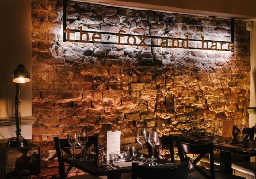 Decor in the Fox and Hare incorporates a lovely mix of old and new