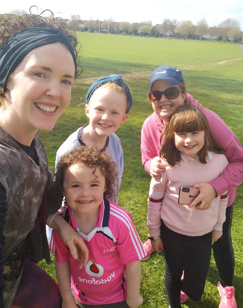 Niamh, Betty and Tilly Spain with Derve Anson and her daughter Amy 