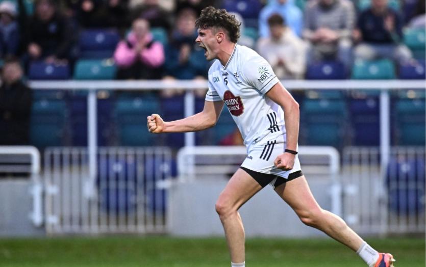 Goalscorer David Hyland reacts as Kildare rally to beat Westmeath