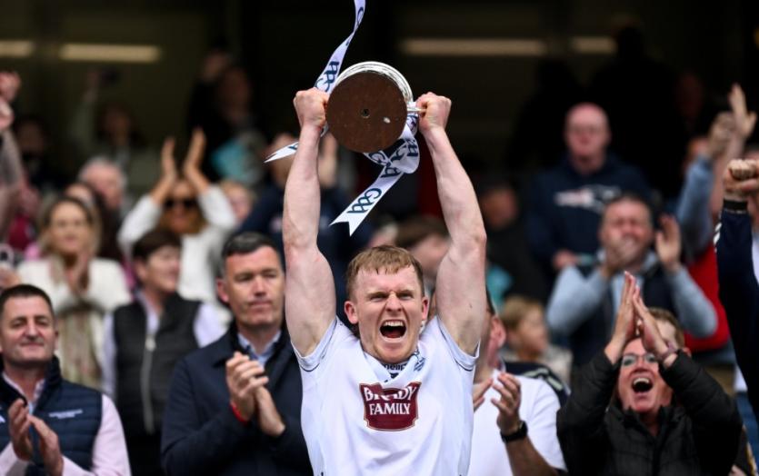 Kildare captain Rian Boran reacts to Joe McDonagh Cup triumph 