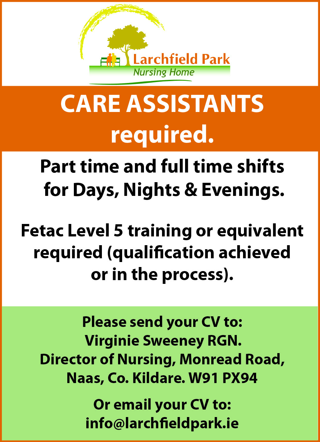 Jobs alert Care assistants required in Naas Kildare Live
